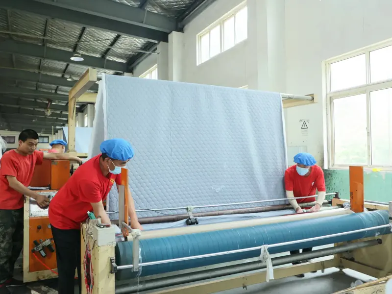 Incoming material QC personnel inspecting raw fabric before cutting at Dreamelix